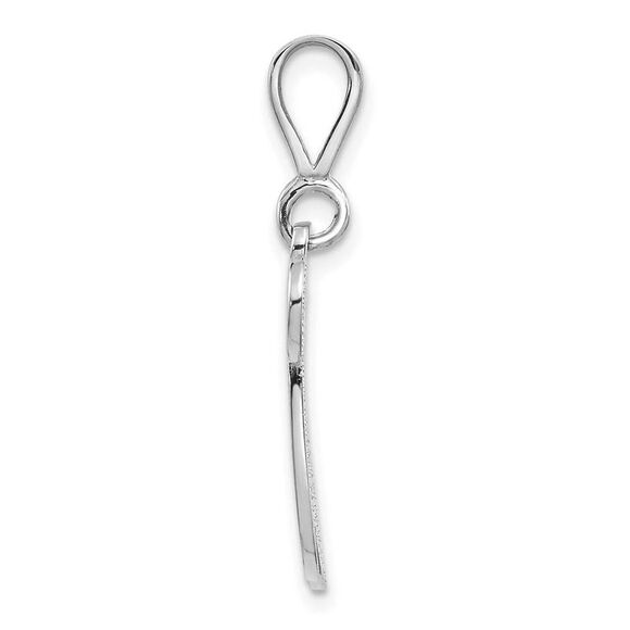 14k White Gold, Maci Collection, Filigree Script Initial W Pendant - Picture 2 of 4